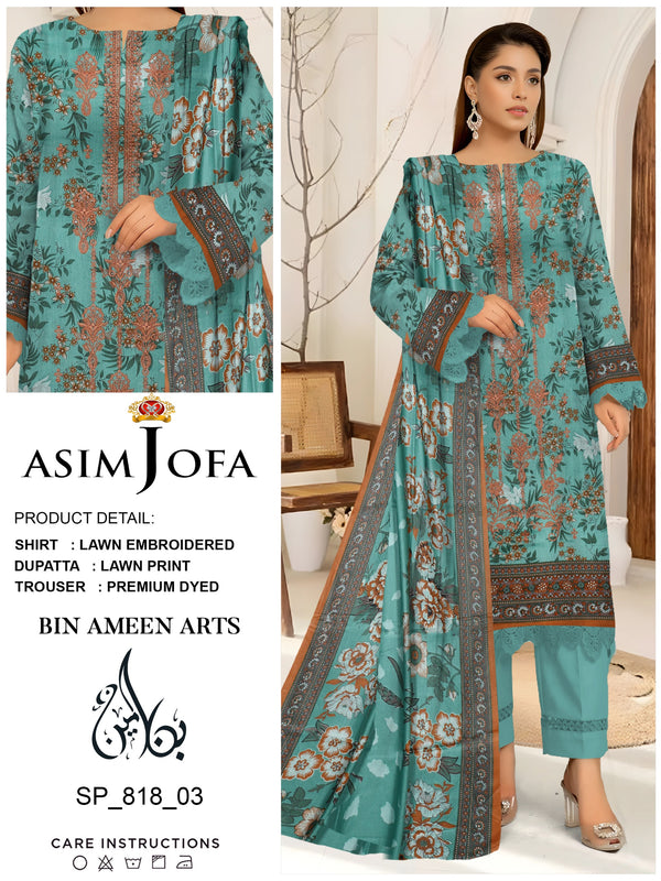 3 Piece Zinc Suit | Stuff Lawn By Asim Jofa - Zaroshi