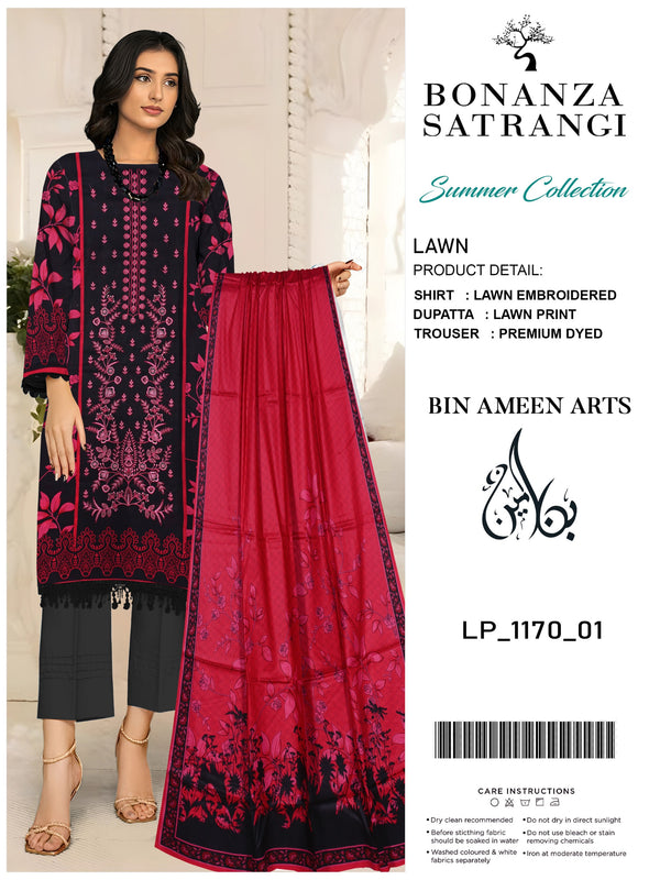 3 Piece  Suit | Lawn Stuff By Bonanza Satrangi - Zaroshi