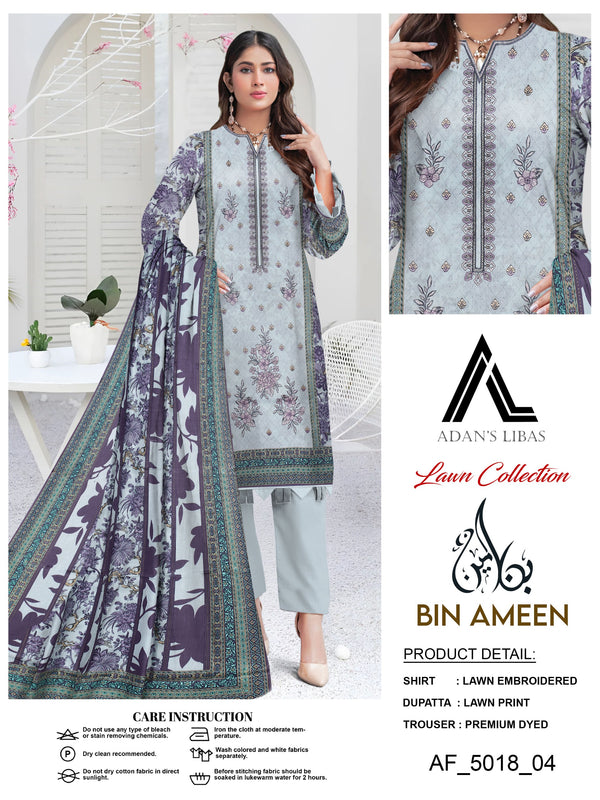 3 Piece Blue Suit | Stuff Lawn By ADNAN’S LIBAS - Zaroshi